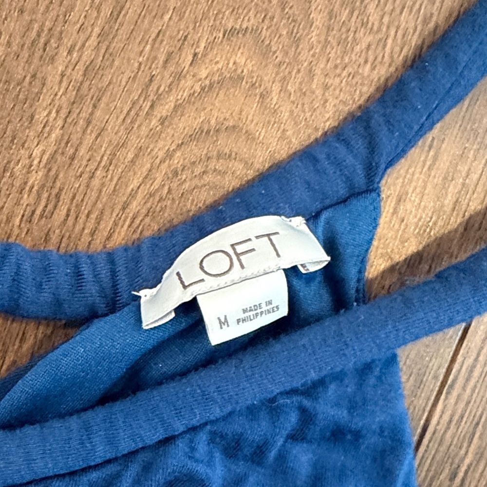 Loft Wide Leg Stylish Blue Jumpsuit Medium C1-074 - Picture 3 of 7